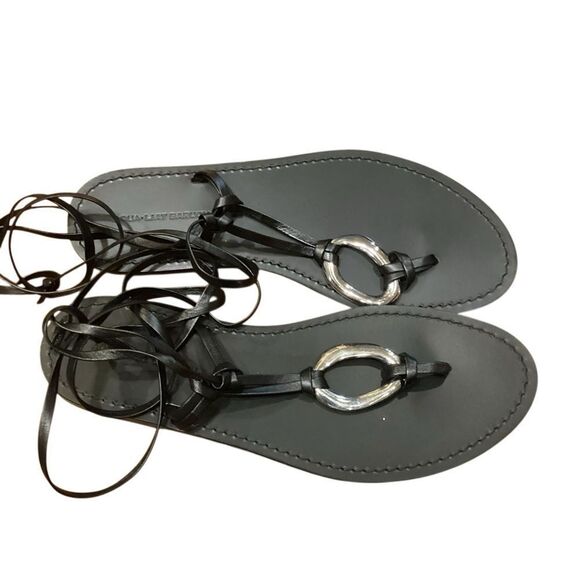 AQUA x Liat Baruch Women's Ilria Ankle Tie Strappy Thong Sandals Size 10 - Picture 9 of 13